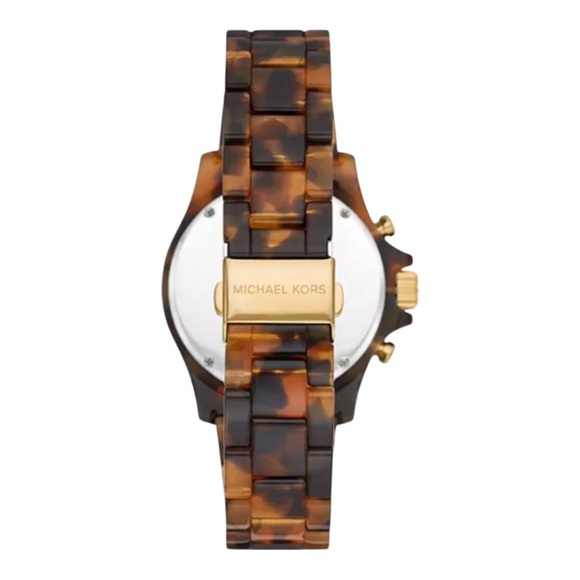 New Michael Kors Oversized Everest Pavé Gold Tortoiseshell Women’s Watch - Picture 4 of 11